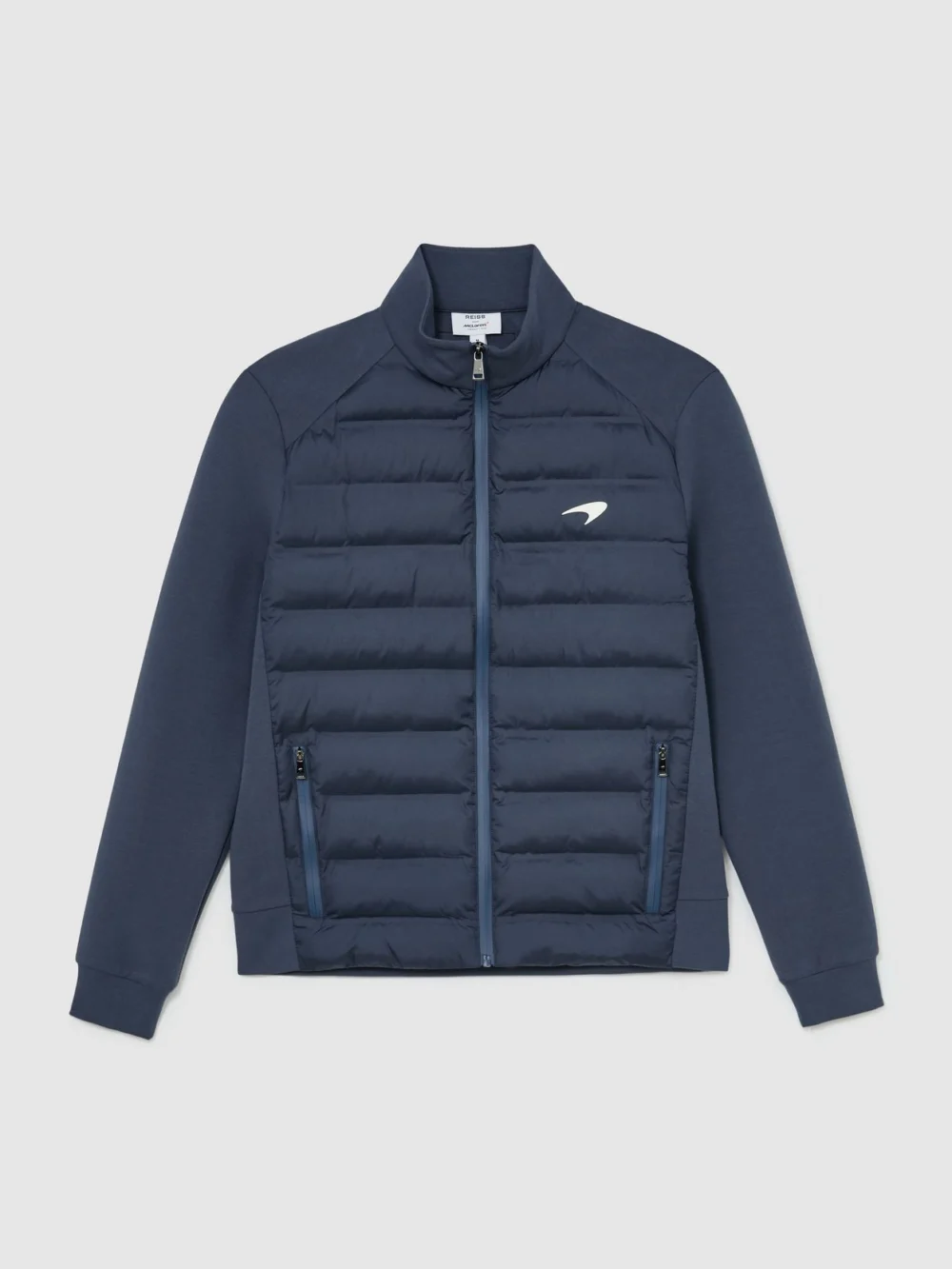 Reiss McLaren X McLaren F1 Team Airforce Blue Racing Hybrid Quilted Jacket, view 2