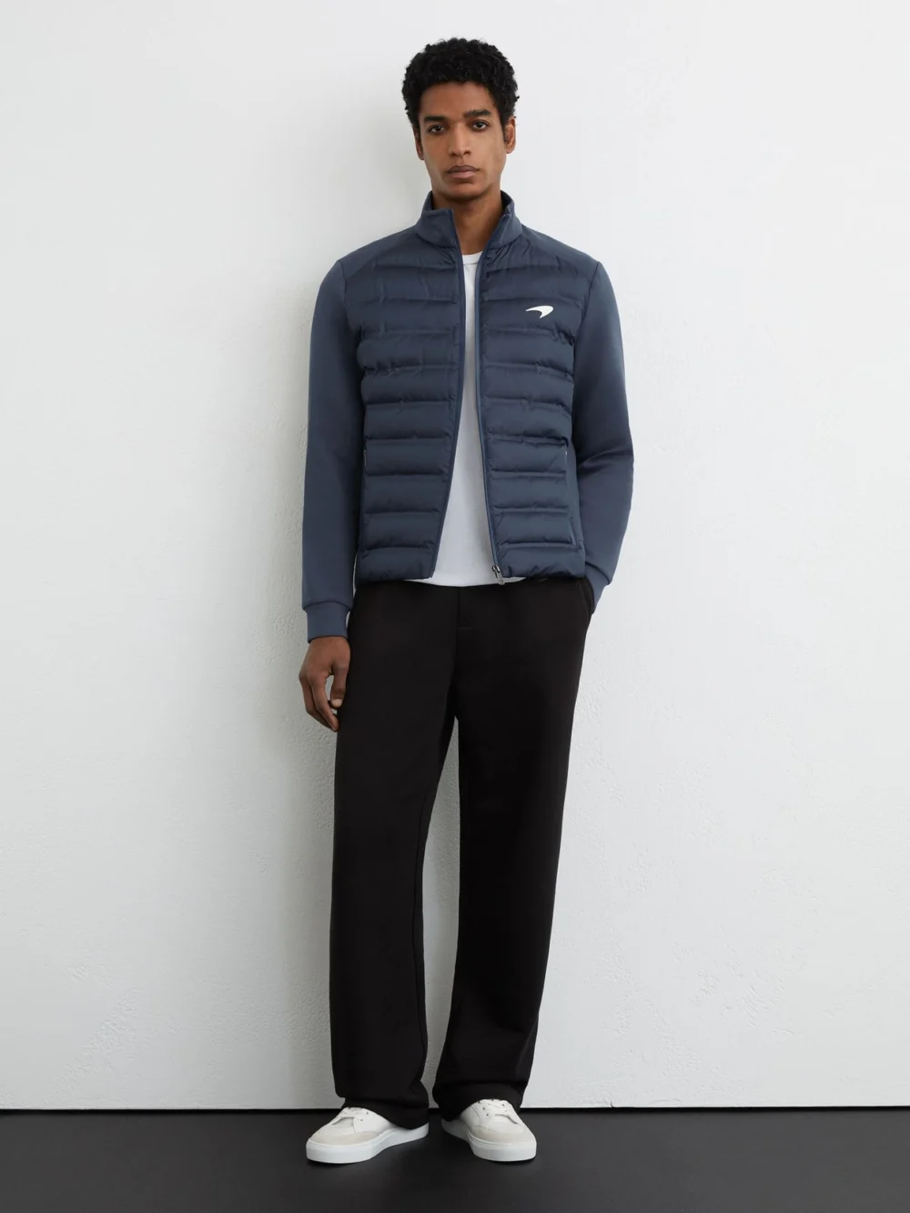 Reiss McLaren X McLaren F1 Team Airforce Blue Racing Hybrid Quilted Jacket, view 3
