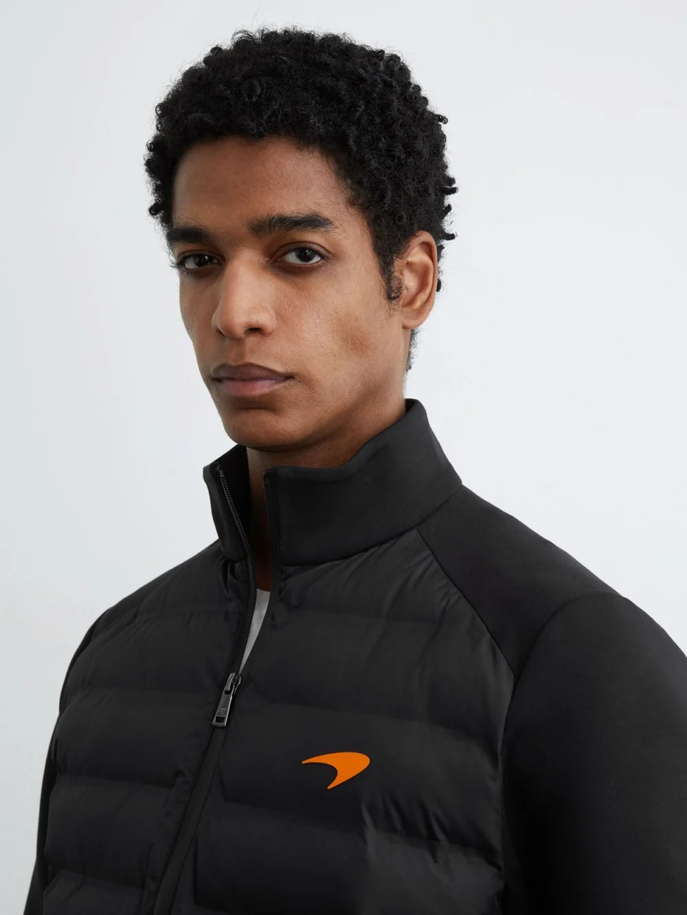Reiss McLaren X McLaren F1 Team Black Racing Hybrid Quilted Jacket, view 4