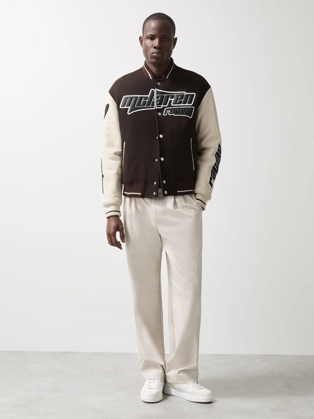 Reiss McLaren X McLaren F1 Team Circuit Brown & Cream Bomber Jacket, XL, view 3