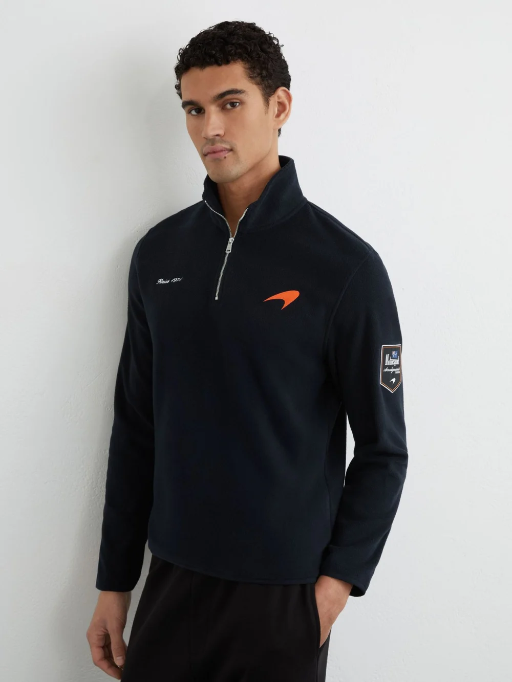Reiss McLaren X McLaren F1 Team Navy Racing Fleece Half-zip Top -fit, view 3