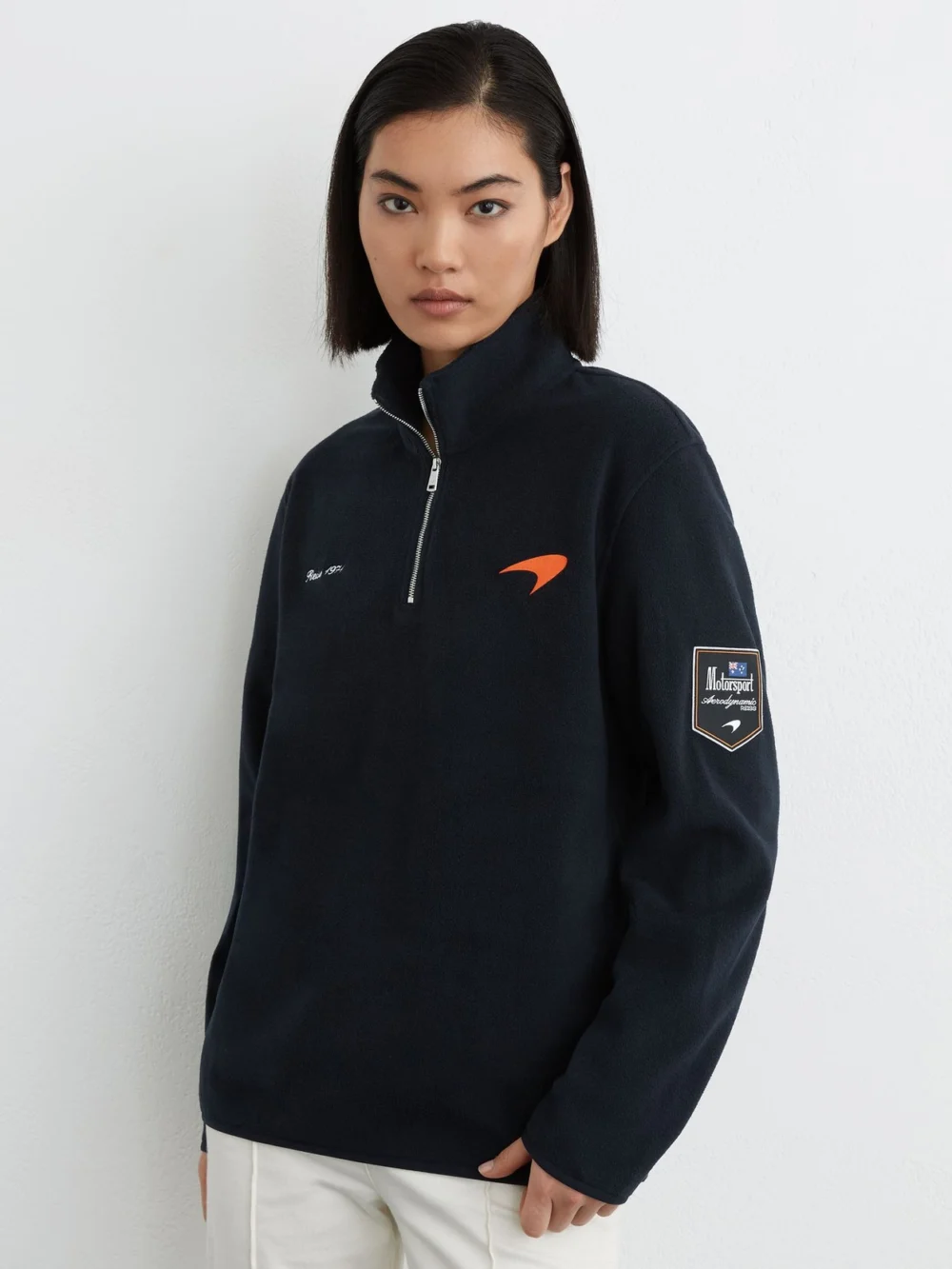 Reiss McLaren X McLaren F1 Team Navy Racing Fleece Half-zip Top -fit, view 4