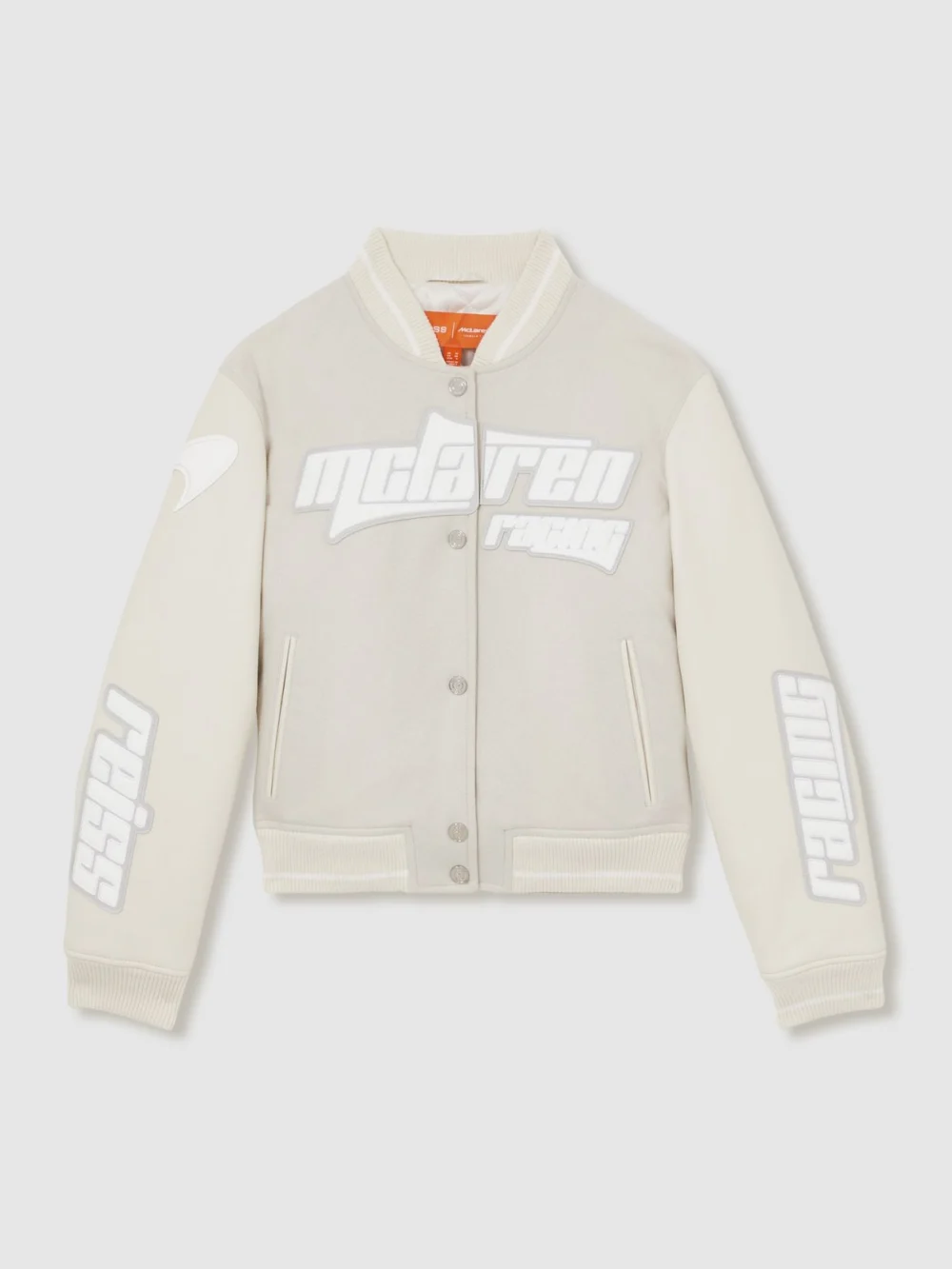 Reiss McLaren X McLaren F1 Team Off White Bomber Jacket, view 2