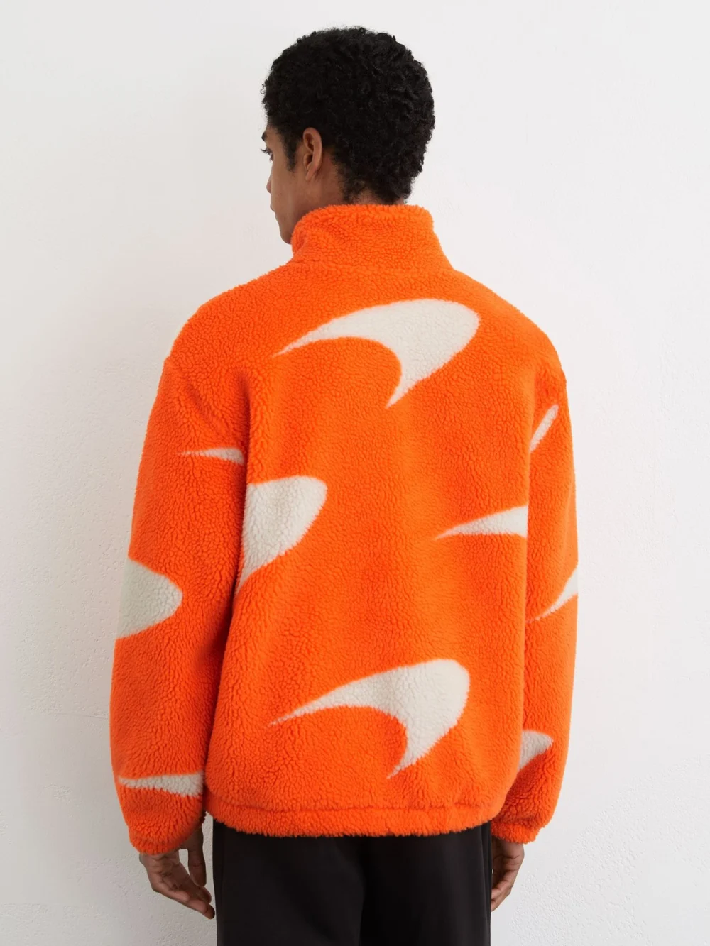 Reiss McLaren X McLaren F1 Team Papaya Orange & White Racing Speedmark Fleece Jacket -fit, view 3