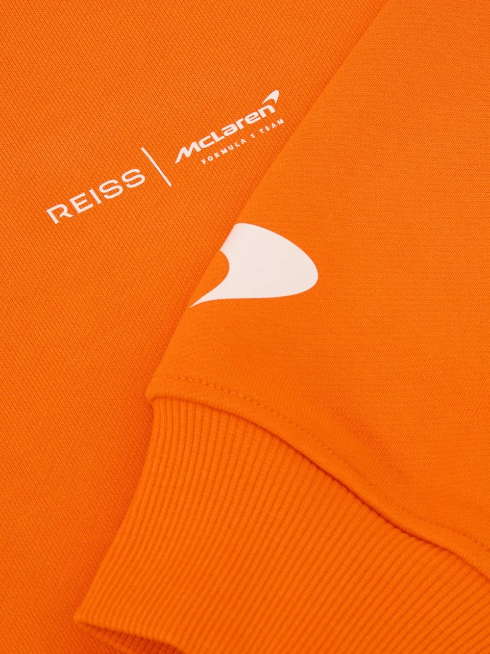 Reiss McLaren X McLaren F1 Team Papaya Orange Racing Heavyweight Motif Hoodie -fit, view 3