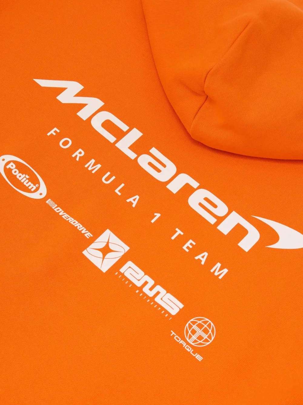 Reiss McLaren X McLaren F1 Team Papaya Orange Racing Heavyweight Motif Hoodie -fit, view 4