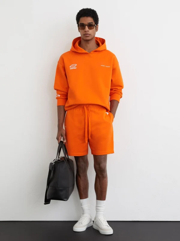 Reiss McLaren X McLaren F1 Team Papaya Orange Racing Motif Drawstring Shorts