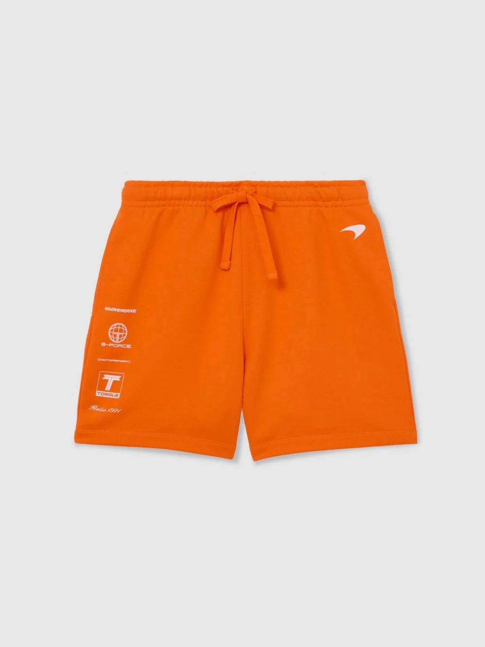 Reiss McLaren X McLaren F1 Team Papaya Orange Racing Motif Drawstring Shorts, view 2