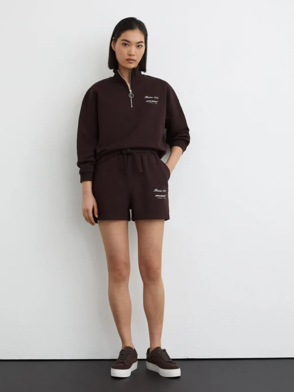 Reiss McLaren X McLaren F1 Team Racing Cotton Drawstring Shorts, Chocolate Brown