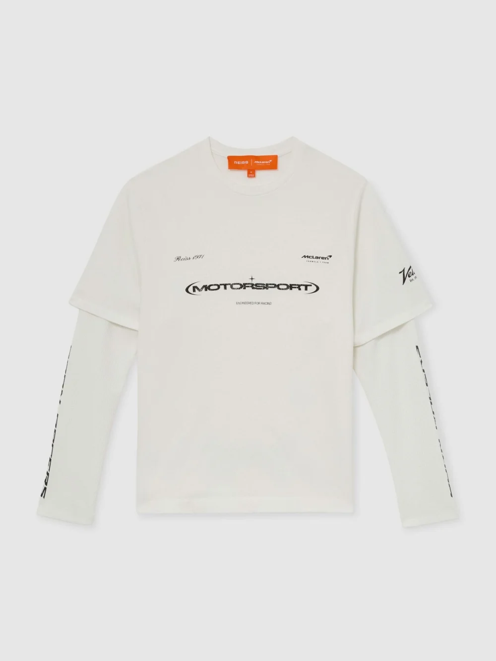 Reiss McLaren X McLaren F1 Team Racing Double-layer Relaxed T-shirt -fit, White, view 3