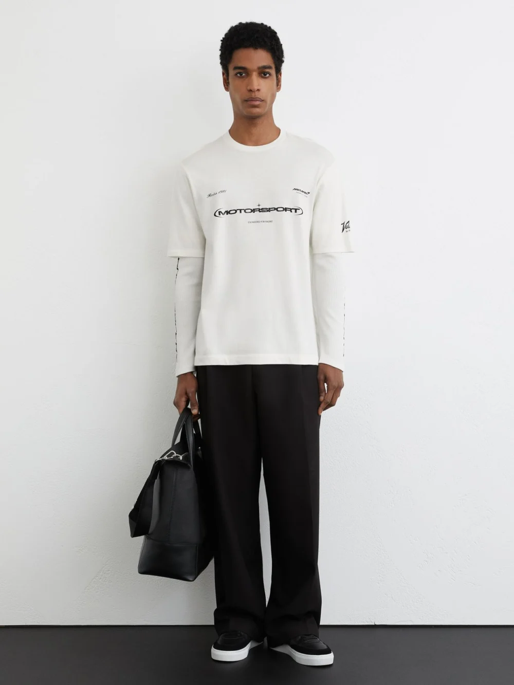 Reiss McLaren X McLaren F1 Team Racing Double-layer Relaxed T-shirt -fit, White, view 4