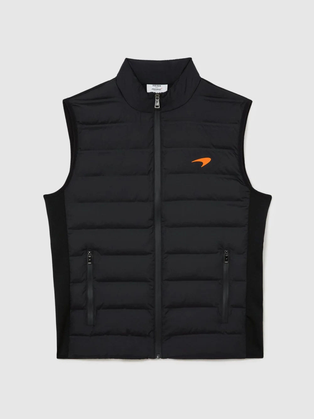 Reiss McLaren X McLaren F1 Team Racing Hybrid Quilted Gilet, Black, view 2