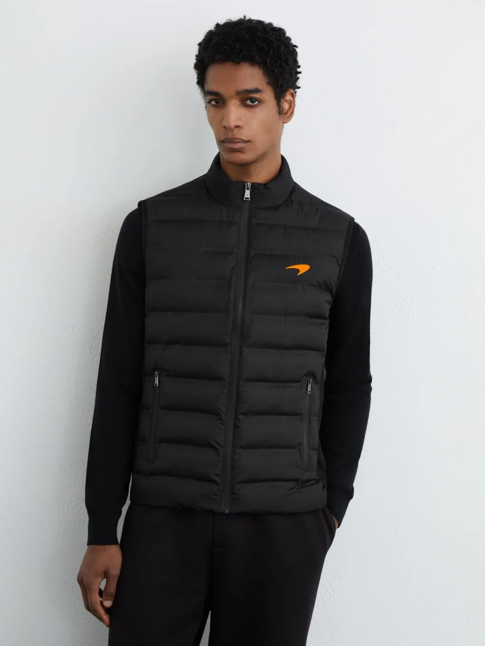 Reiss McLaren X McLaren F1 Team Racing Hybrid Quilted Gilet, Black, view 3