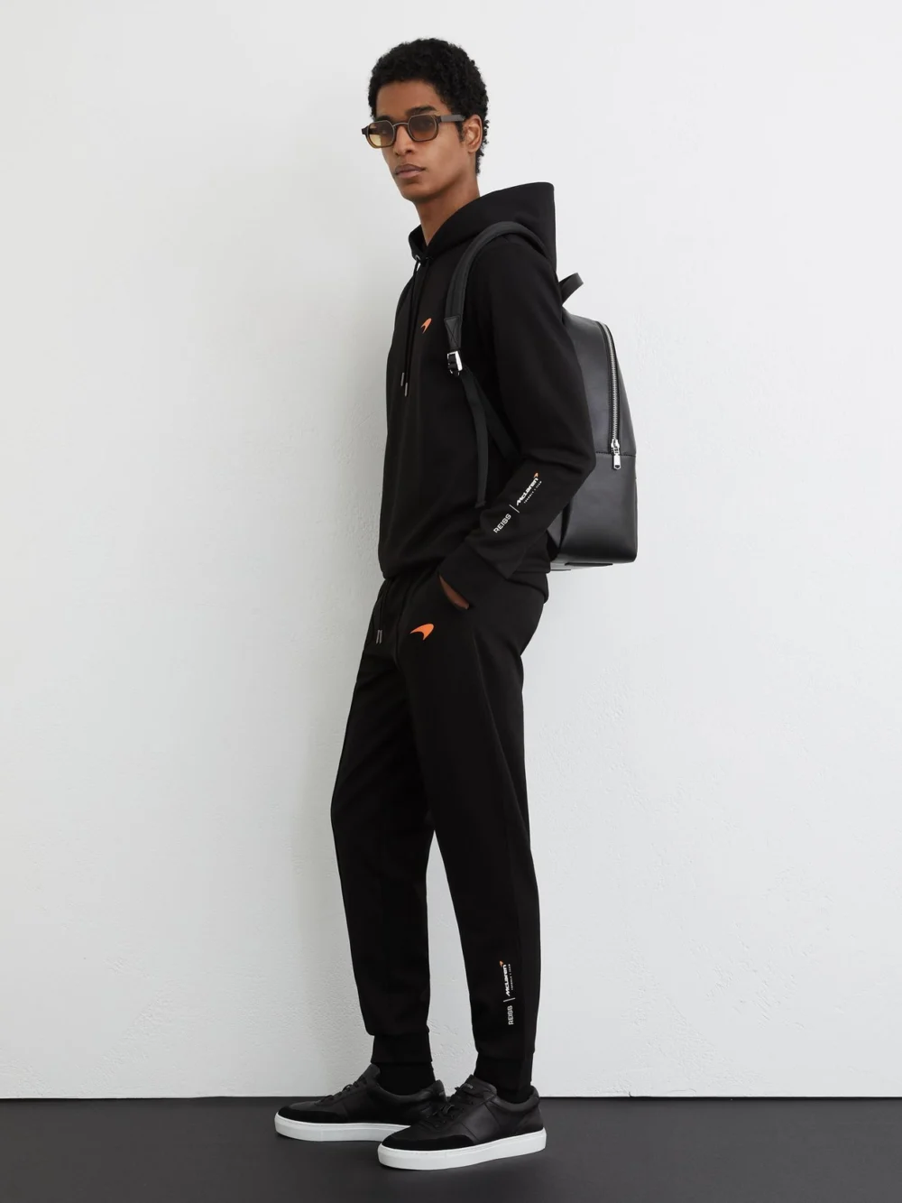Reiss McLaren X McLaren F1 Team Racing Interlock Speedmark Joggers, Black, view 3