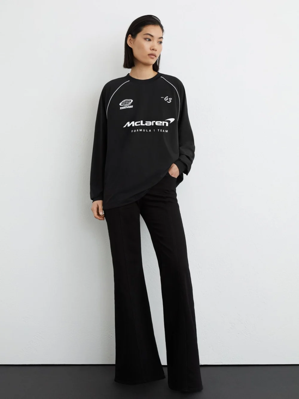 Reiss McLaren X McLaren F1 Team Racing Logo Track Top -fit, Black, view 3