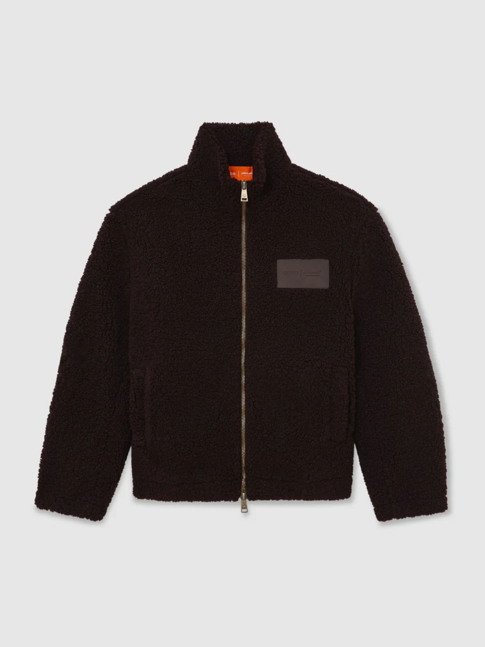 Reiss McLaren X McLaren F1 Team Racing Motorsport Fleece Jacket -fit, Chocolate Brown, view 3