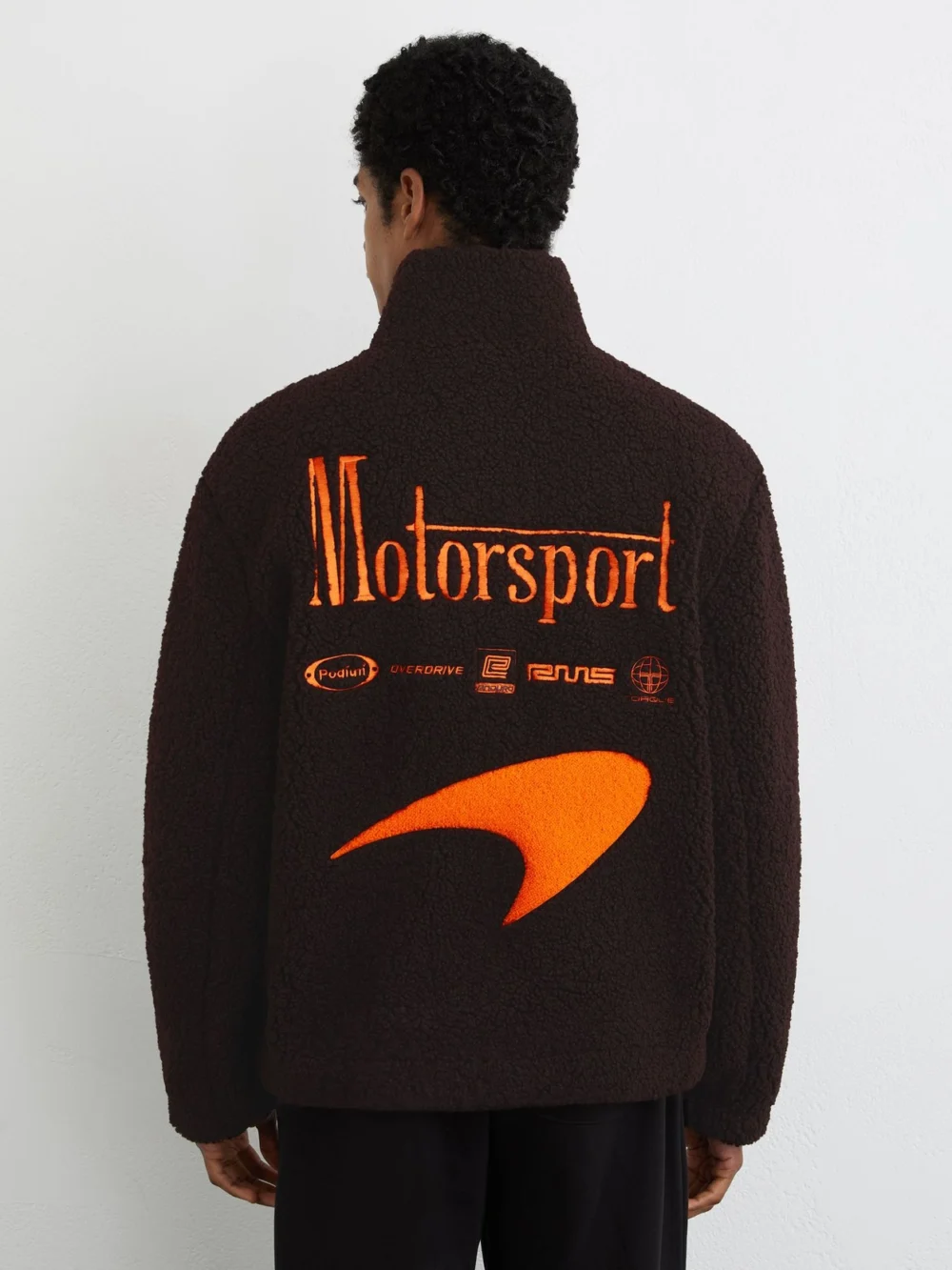 Reiss McLaren X McLaren F1 Team Racing Motorsport Fleece Jacket -fit, Chocolate Brown, view 4