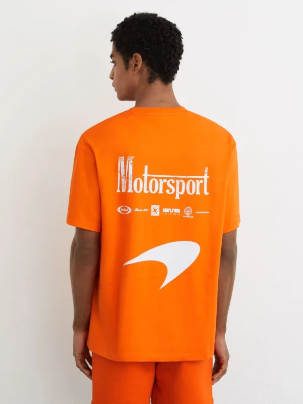 Reiss McLaren X McLaren F1 Team Racing Motorsport Relaxed T-shirt -fit, Papaya Orange