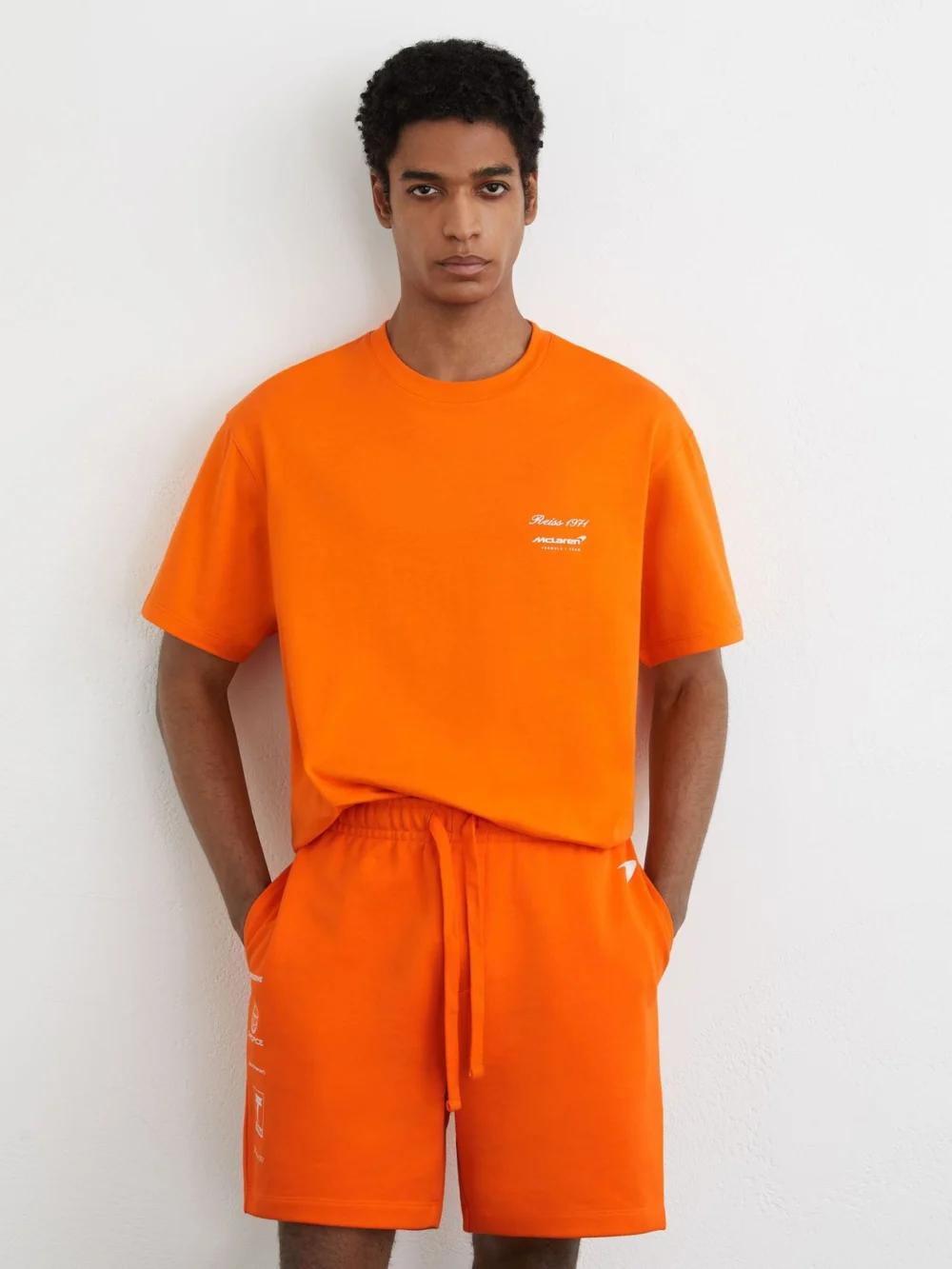 Reiss McLaren X McLaren F1 Team Racing Motorsport Relaxed T-shirt -fit, Papaya Orange, view 4