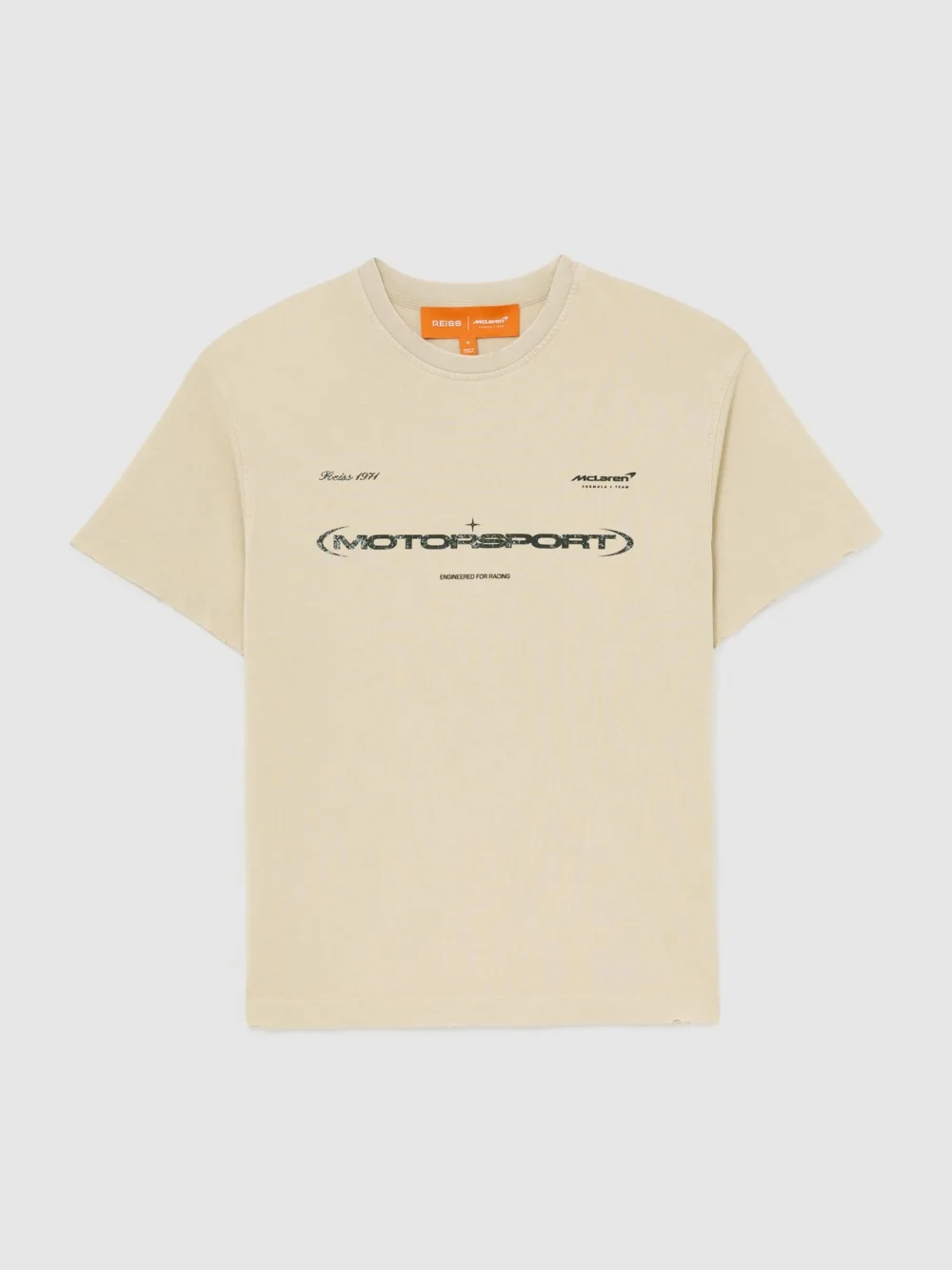 Reiss McLaren X McLaren F1 Team Racing Motorsport Washed T-shirt -fit, White, view 2