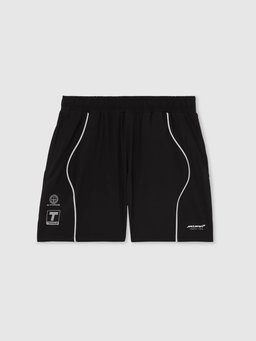 Reiss McLaren X McLaren F1 Team Racing Piped Track Shorts, Black, view 2