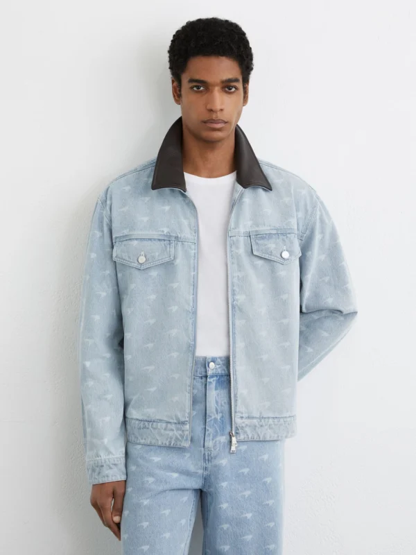 Reiss McLaren X McLaren F1 Team Racing Speedmark Denim Jacket -fit, Soft Blue