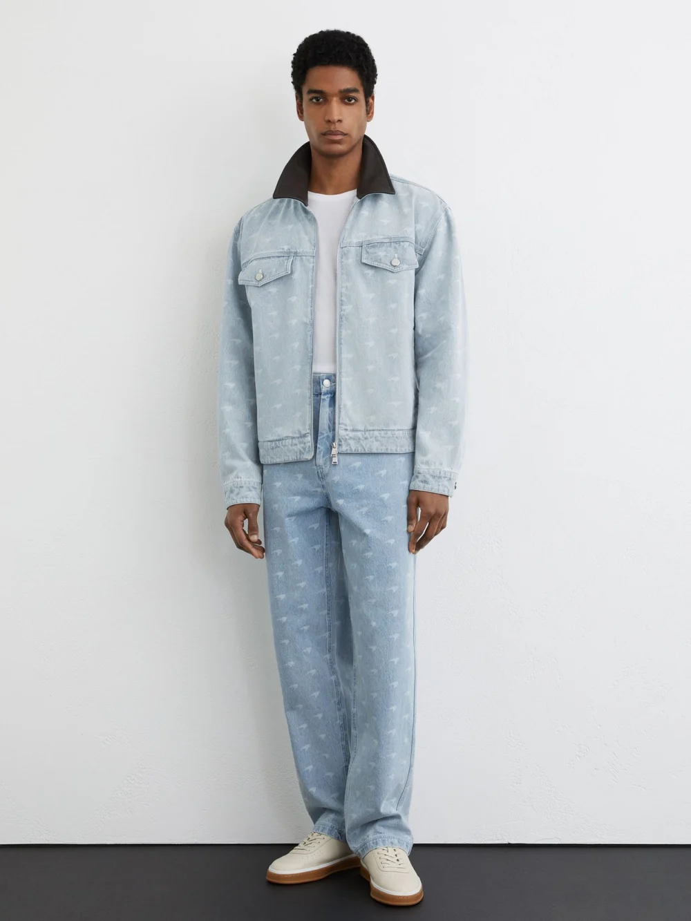 Reiss McLaren X McLaren F1 Team Racing Speedmark Denim Jacket -fit, Soft Blue, view 3