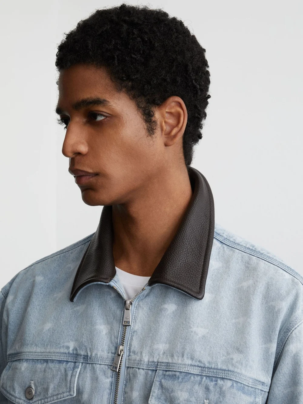 Reiss McLaren X McLaren F1 Team Racing Speedmark Denim Jacket -fit, Soft Blue, view 4