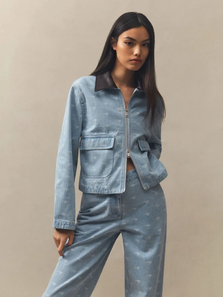 Reiss McLaren X McLaren F1 Team Racing Speedmark Denim Jacket, Soft Blue