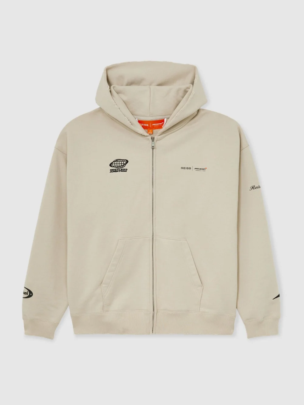 Reiss McLaren X McLaren F1 Team Racing Zip-through Hoodie -fit, Stone, view 2