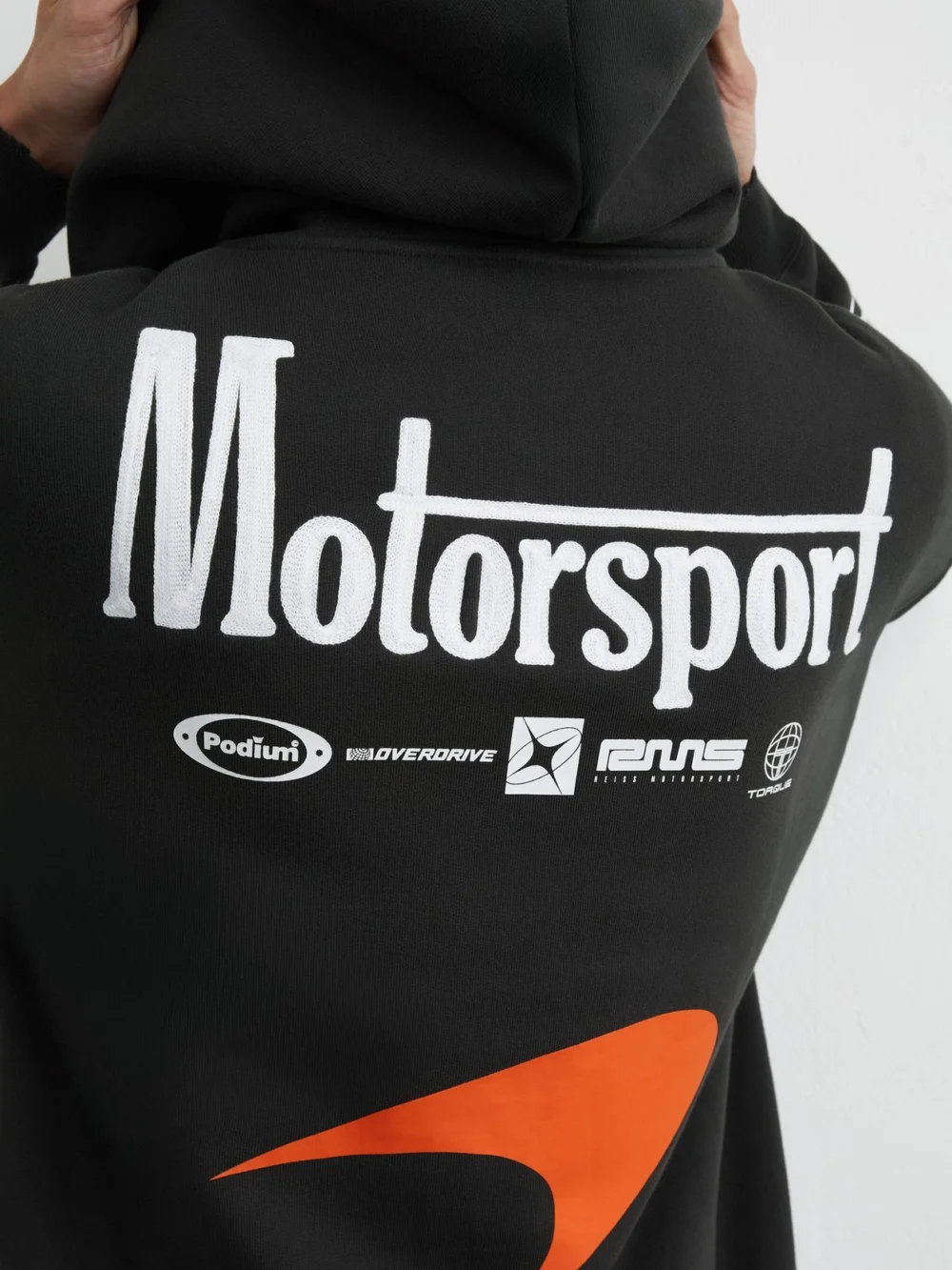 Reiss McLaren X McLaren F1 Team Racing Zip-through Hoodie -fit, Washed Black, view 3
