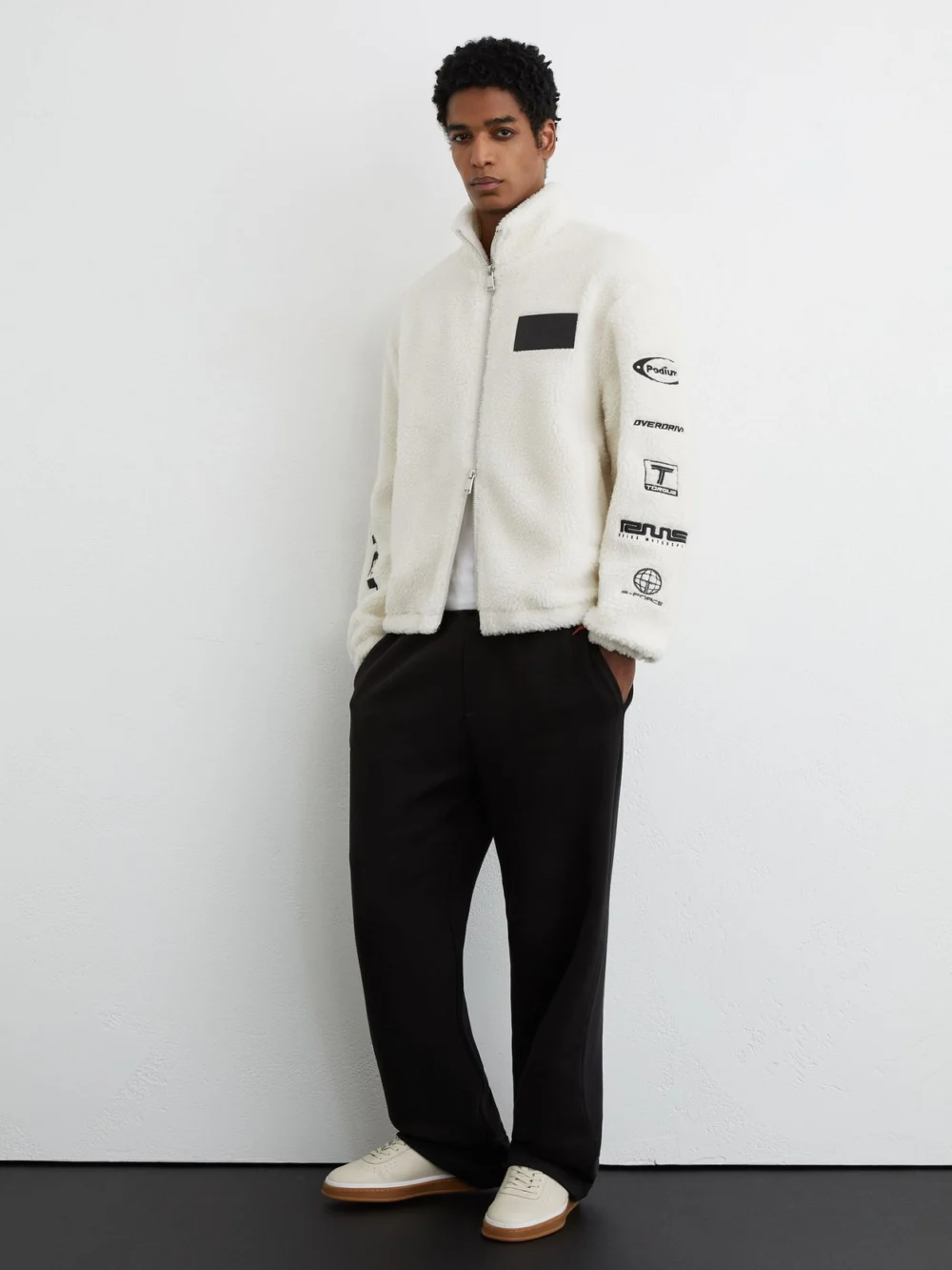 Reiss McLaren X McLaren F1 Team White Racing Logo Fleece Jacket -fit