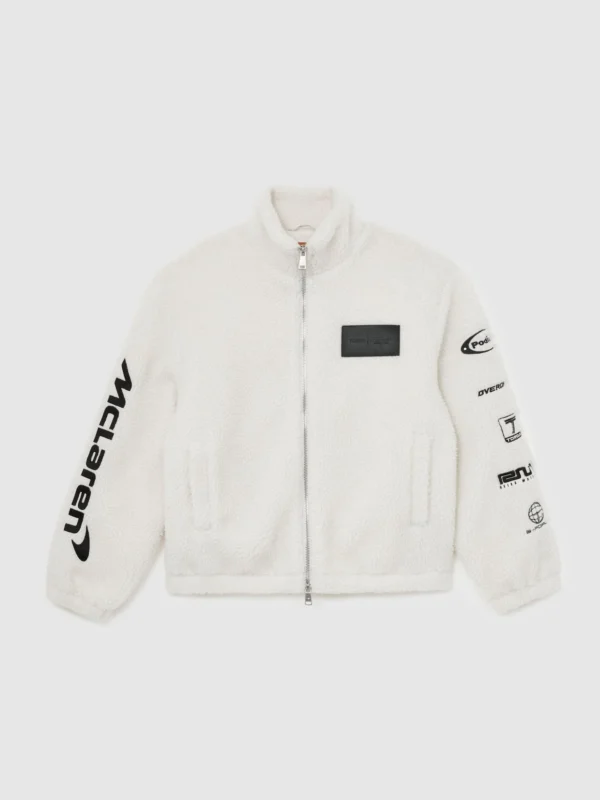 Reiss McLaren X McLaren F1 Team White Racing Logo Fleece Jacket -fit
