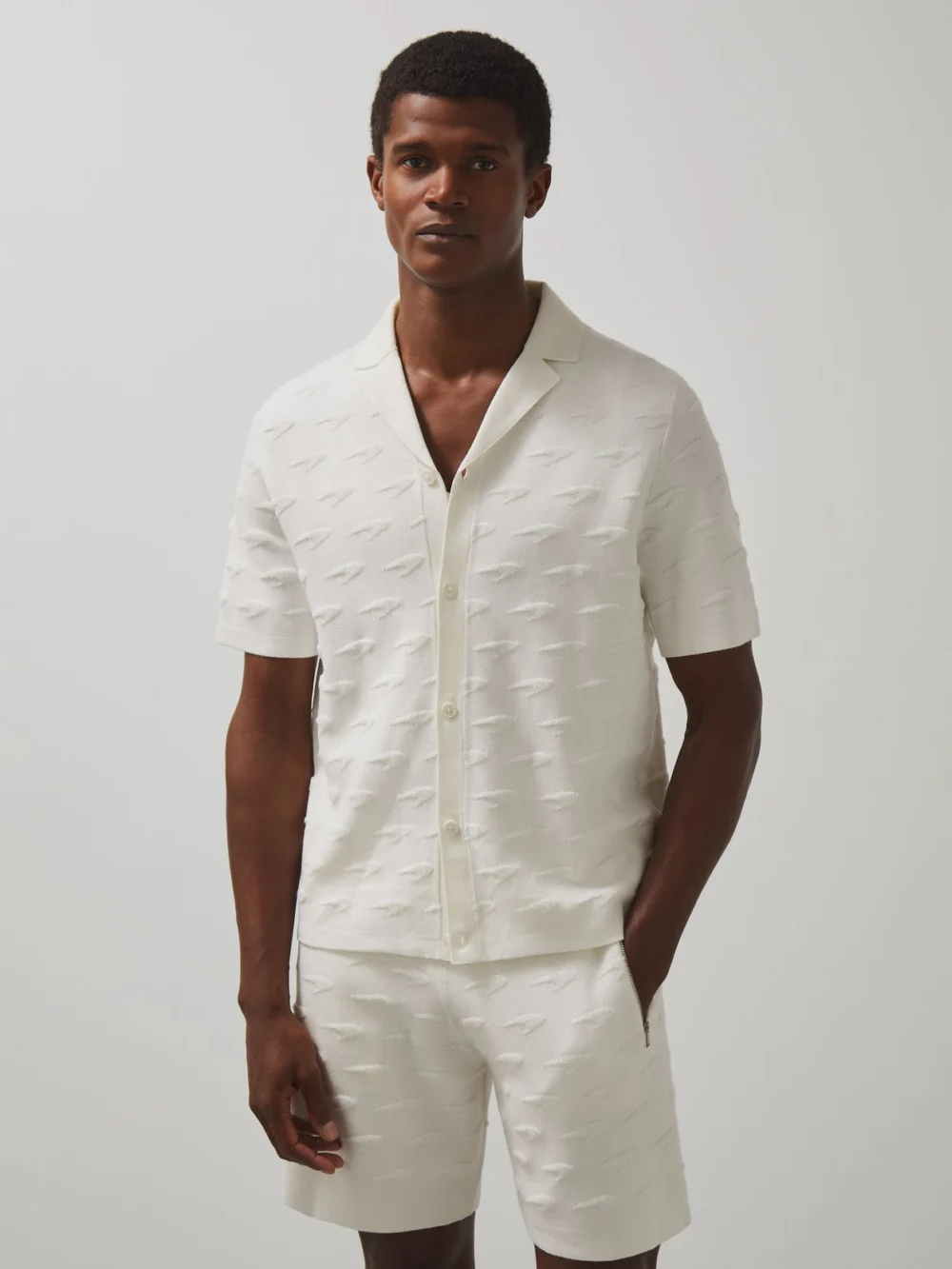 Reiss McLaren X McLaren F1 Team White Speedmark Knit Shirt, view 5