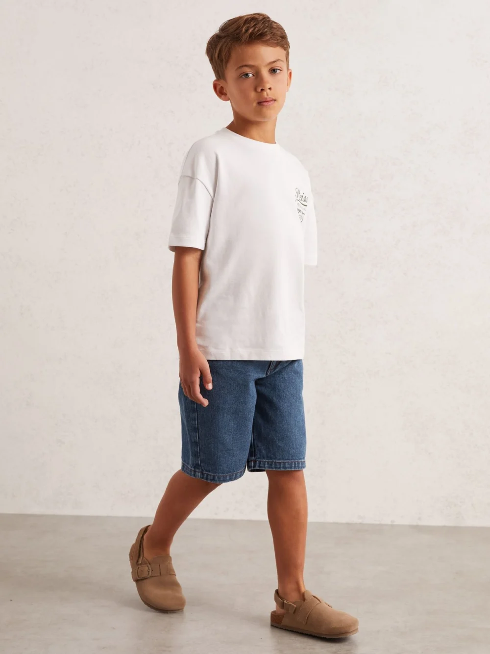 Reiss Mid Blue 13-14 yrs Denim Bermuda Shorts,, view 2