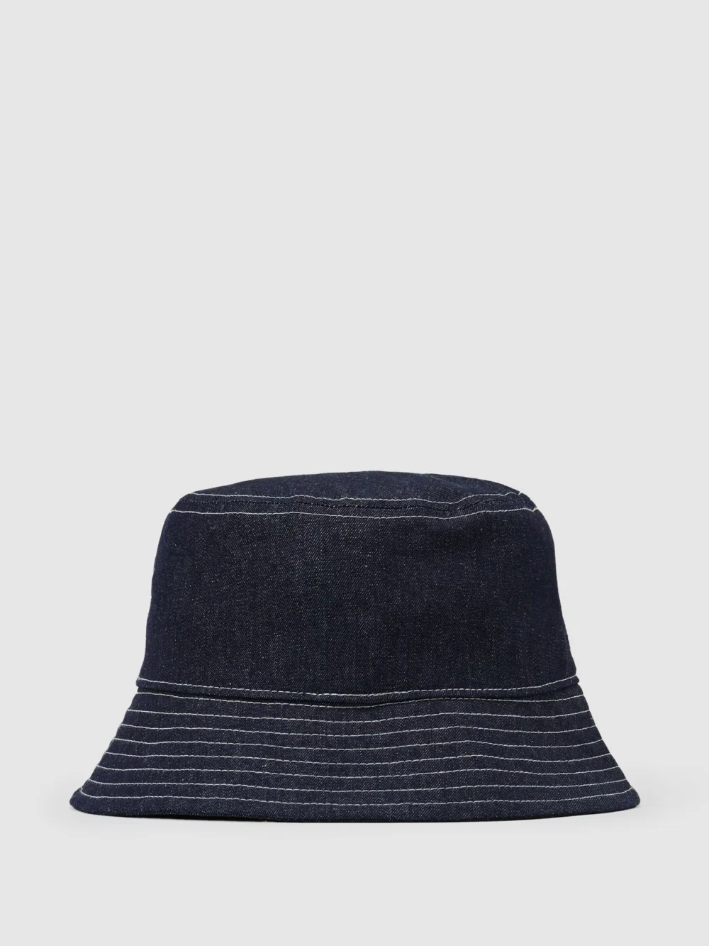 Reiss Mid Blue Monogram-patch Denim Bucket Hat,, view 3