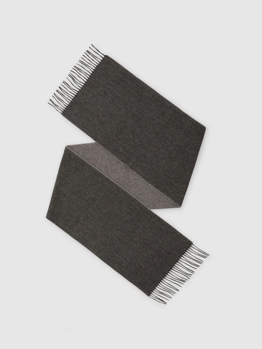 Reiss Mid Grey & Light Cashmere Blend Scarf,, view 2