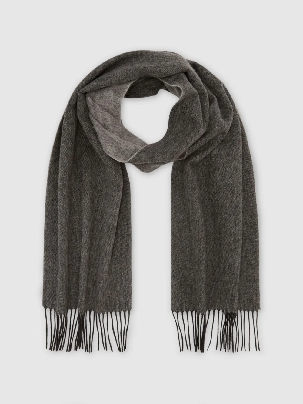 Reiss Mid Grey & Light Cashmere Blend Scarf,, view 3