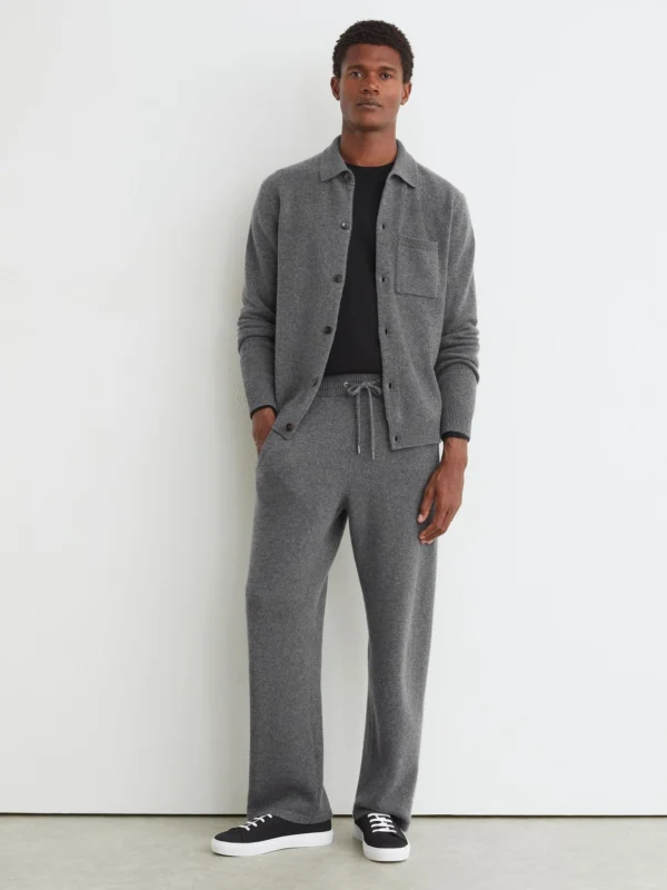 Reiss Mid Grey Melange Cashmere Relaxed-fit Joggers