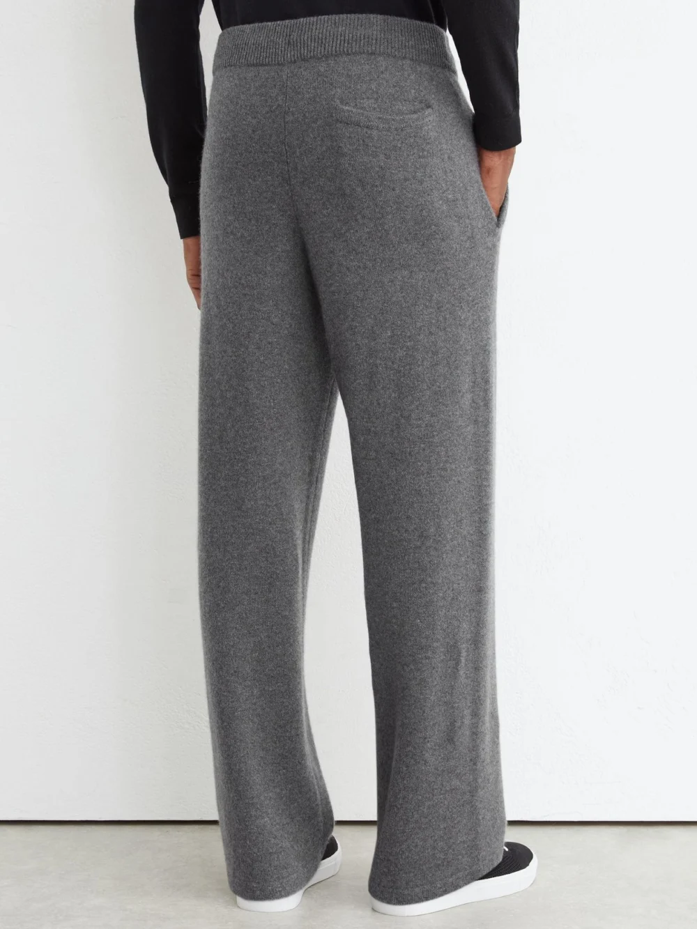 Reiss Mid Grey Melange Cashmere Relaxed-fit Joggers, view 4