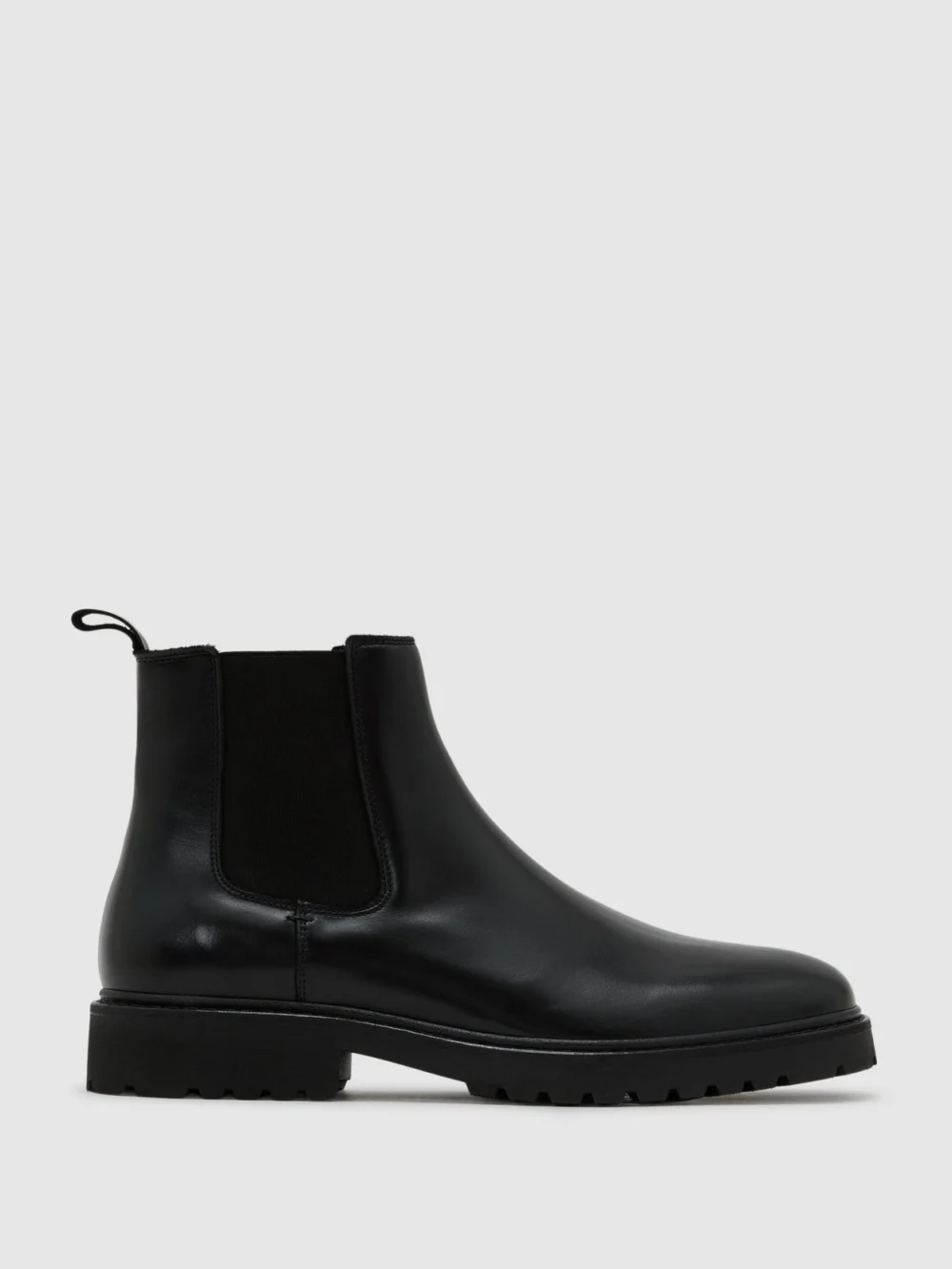 Reiss Milton Men's Black Leather Chelsea Boots