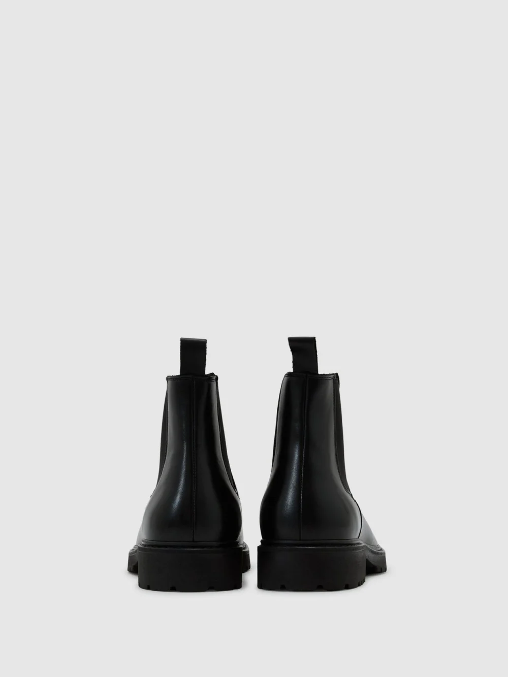 Reiss Milton Men's Black Leather Chelsea Boots, view 3