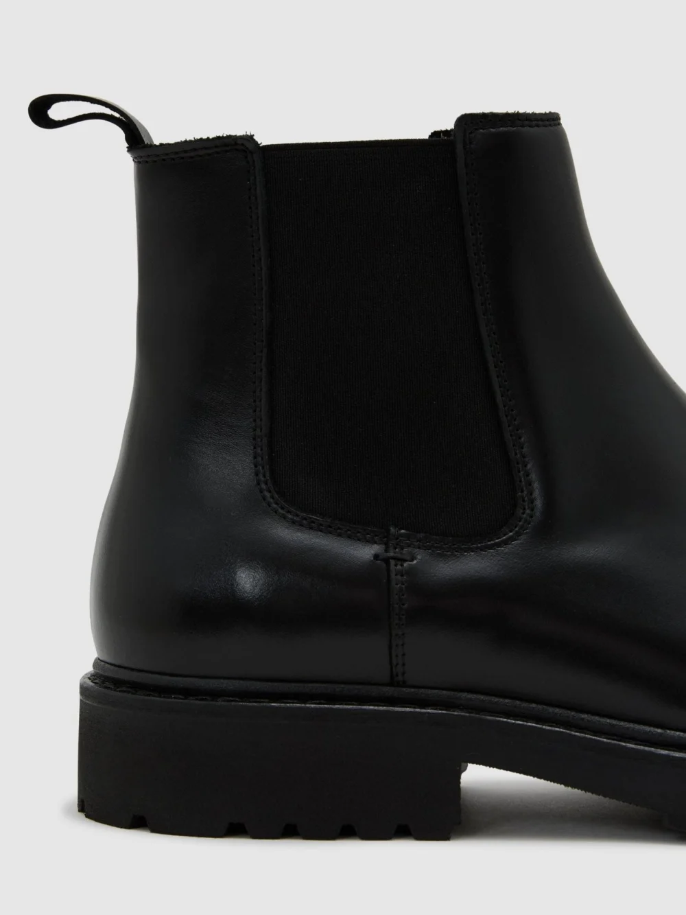 Reiss Milton Men's Black Leather Chelsea Boots, view 4