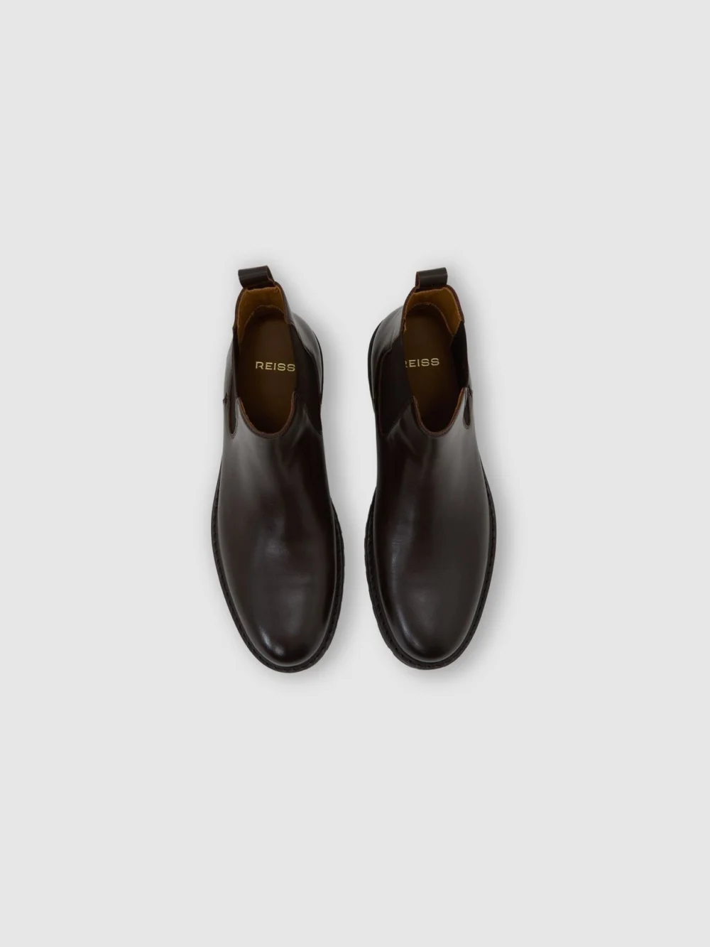 Reiss Milton Men's Dark Brown Leather Chelsea Boots, view 2