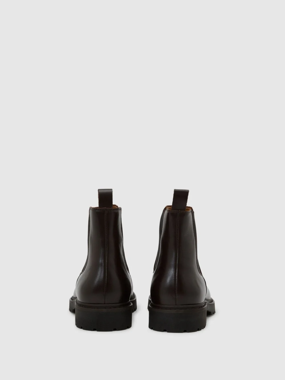 Reiss Milton Men's Dark Brown Leather Chelsea Boots, view 3