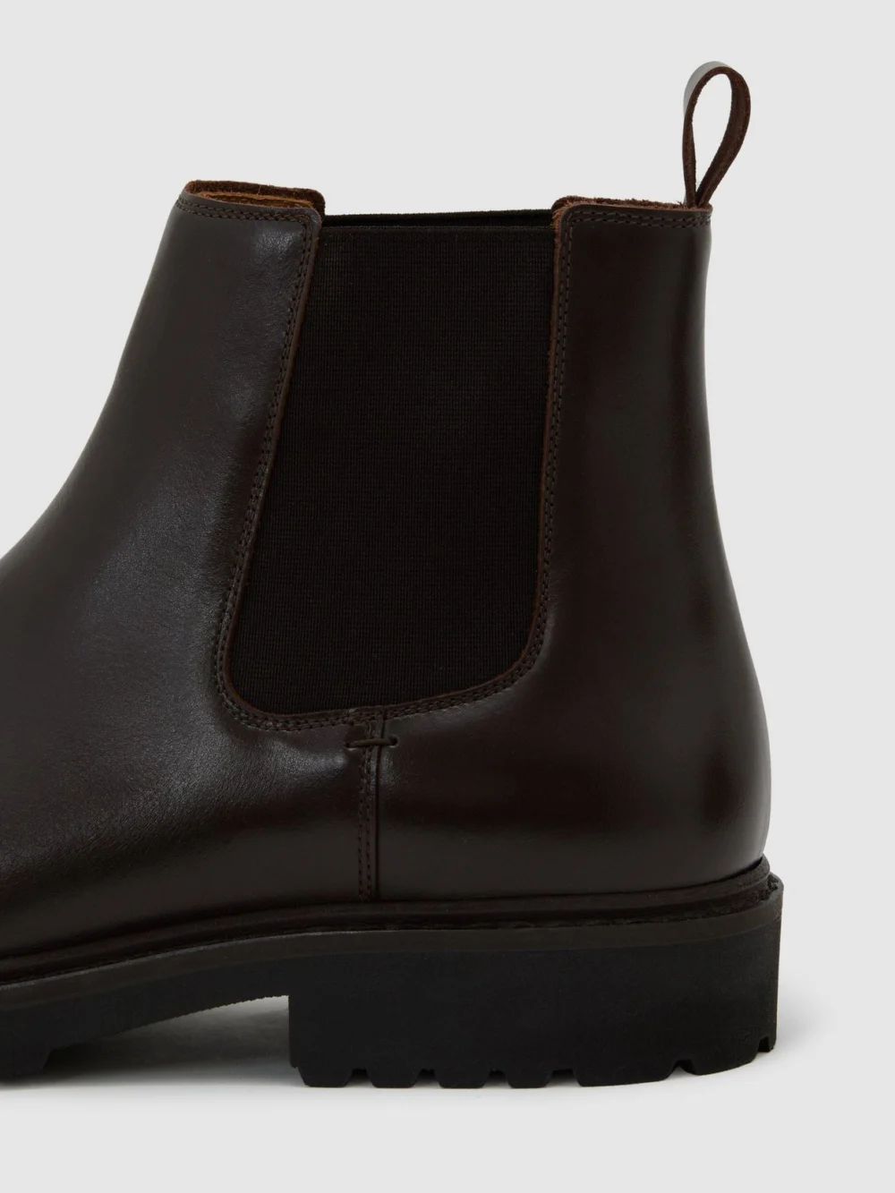 Reiss Milton Men's Dark Brown Leather Chelsea Boots, view 4