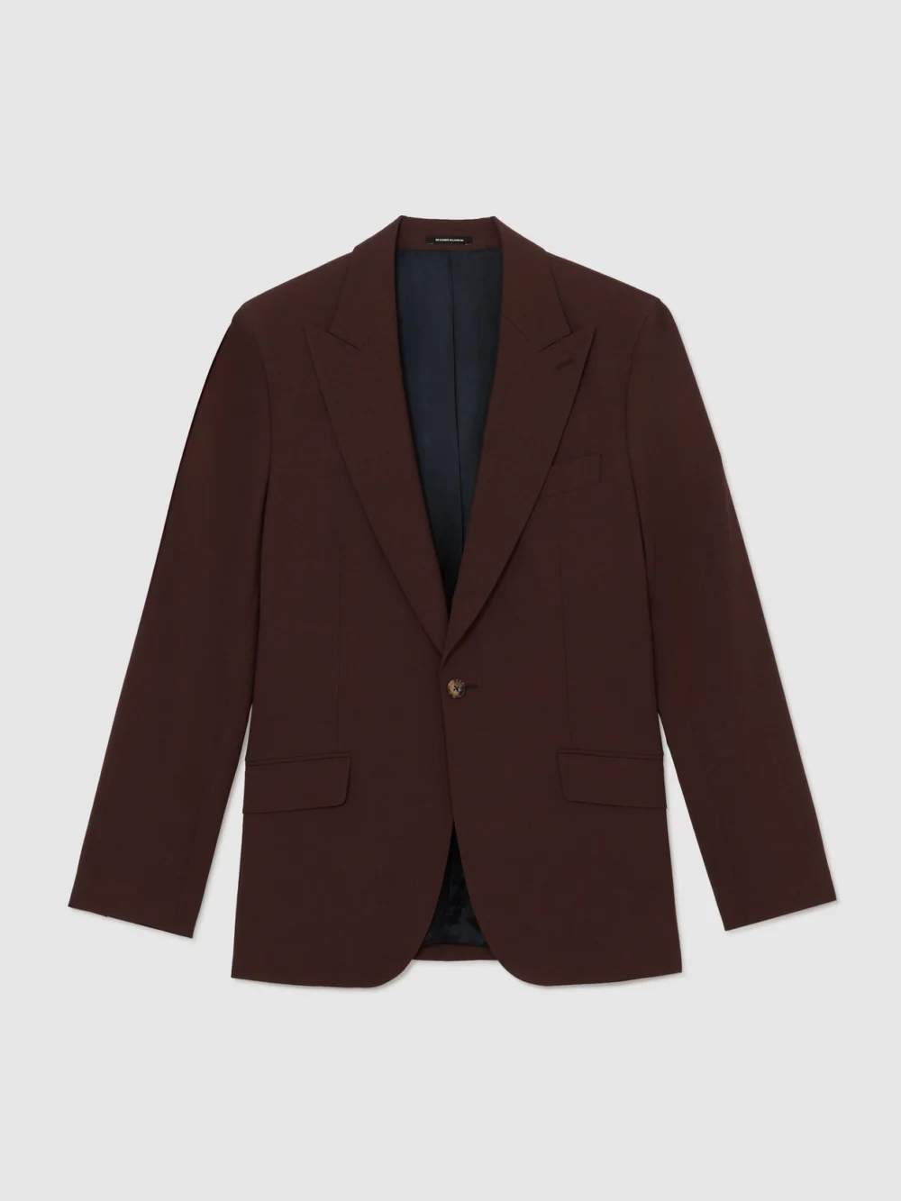 Reiss Mineral Chocolate Brown Classic Fit Wool-blend Single-breasted Suit Blazer, 42, view 2