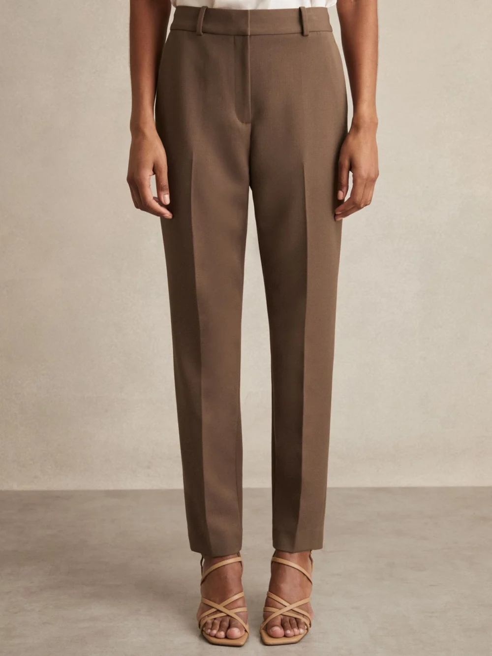 Reiss Mink Neutral Slim-fit Suit Trousers, view 3