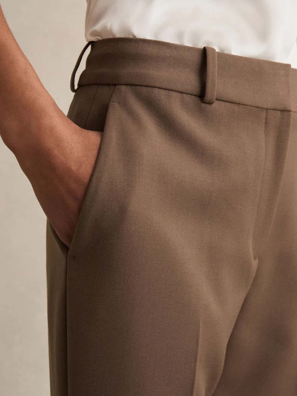 Reiss Mink Neutral Slim-fit Suit Trousers, view 4