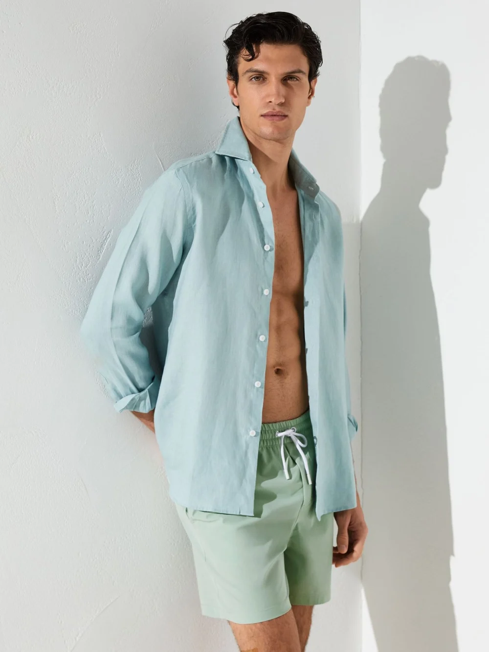 Reiss Mint Green Drawstring Swim Shorts